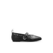 Rag & Bone Ballerinor Spire Mary Jane Grommets Black, Dam