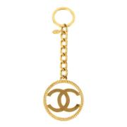 Chanel Vintage Pre-owned Tyg nyckelhllare Yellow, Dam