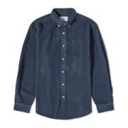 Portuguese Flannel Marin Corduroy Skjorta med Urea Knappar Blue, Herr