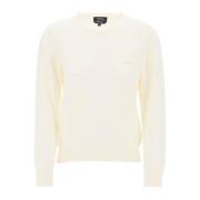 A.p.c. Mjuk Bomull Crewneck Pullover White, Herr