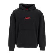 Hugo Boss Broderad Logga Hoodie med Känguruficka Black, Herr