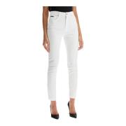 Dolce & Gabbana Hög Midja Skinny Stretch Denim Jeans White, Dam