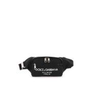 Dolce & Gabbana Nylon beltpack väska med logotyp Black, Herr