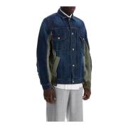 Sacai Denim och Nylon Bomberjacka Blue, Herr