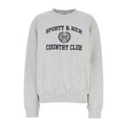 Sporty & Rich Skön Grå Bomullsblandnings Sweatshirt Gray, Dam