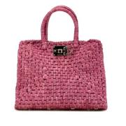 Salvatore Ferragamo Pre-owned Pre-owned Raffia totevskor Pink, Dam