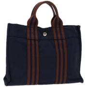 Hermès Vintage Pre-owned Canvas handvskor Blue, Dam