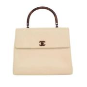 Chanel Vintage Pre-owned Laeder handvskor Beige, Dam