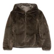 Save The Duck Laila Faux Fur Hooded Jacket Gray, Dam