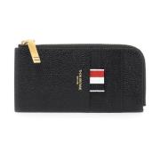 Thom Browne Pebble Grain Läderkorthållare med Treklöverband Black, Her...