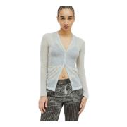 Diesel Lättstickad Kofta med Bralet Panel Gray, Dam