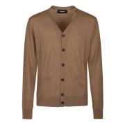 Dsquared2 Stilren Stickad Cardigan Tröja Brown, Herr