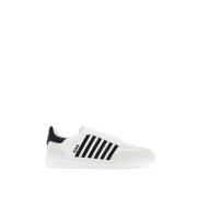 Dsquared2 Kontrast Randig Läder Boxer Sneakers White, Herr