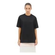 Jil Sander T-shirt i ull med dragkedja och dekoration Black, Dam