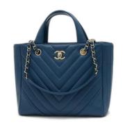 Chanel Vintage Pre-owned Laeder chanel-vskor Blue, Dam