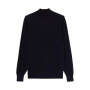 Brooks Brothers Merinoull Mock Neck Sweater Blue, Herr