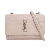 Yves Saint Laurent Vintage Pre-owned Laeder axelremsvskor Beige, Dam