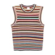 PS By Paul Smith Multifärgad Stickad Gilet Med Rund Hals Sweaters Mult...