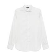 Emporio Armani Logo Print Poplin Skjorta Vit White, Herr