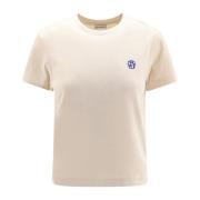 Burberry Beige Crew-neck T-shirt Regular Fit Beige, Dam