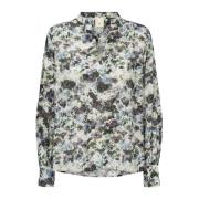 Heartmade Elegant Silkesblus med Unik Krage Multicolor, Dam