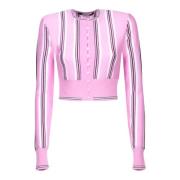 Jacquemus Rosa Randig Kofta Tröja Pink, Dam