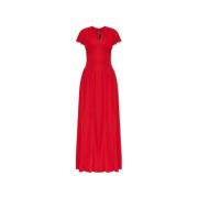 Rotate Birger Christensen Klänning Maxi V-ringning Red, Dam