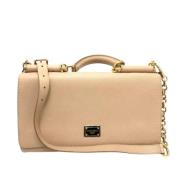 Dolce & Gabbana Pre-owned Pre-owned Laeder axelremsvskor Beige, Dam