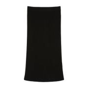 Marc O'Polo Stickad kjol slim Black, Dam