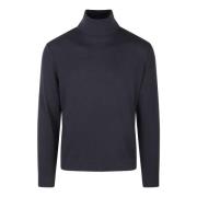 Herno Ull Turtlenecktröja Fw24 Regular Fit Blue, Herr