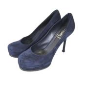 Yves Saint Laurent Vintage Pre-owned Mocka klackskor Blue, Dam