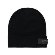 Iceberg Beanie i kashmir ullblandning Black, Dam