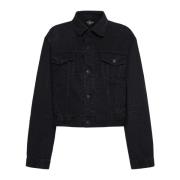 Balenciaga Svart Denim Jacka Black, Dam