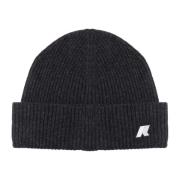 K-Way Svart Ull Beanie Mössa med Logotyp Black, Herr