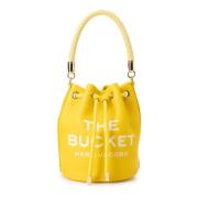 Marc Jacobs Läder Bucketväska med Texturerad Slogan Yellow, Dam