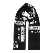 Moschino Logo Ullhalsduk Multifärgat Mönster Black, Herr