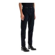 Agolde Avslappnad passform tapered jeans i krossad tvätt Black, Herr