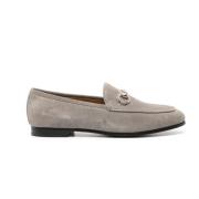 Gucci Mörkgrå Mocka Loafers med Horsebit Gray, Dam