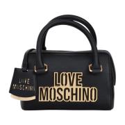 Love Moschino Svart handväska med logotyptryck Black, Dam