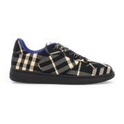 Burberry Check Sneakers med Riddardesign Black, Herr