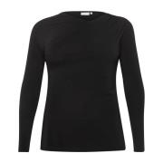 Kaffe Curve Elegant Draperad Jerseyblus Svart Black, Dam