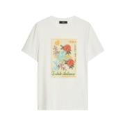 Max Mara Weekend Bomullstryck T-shirt White, Dam