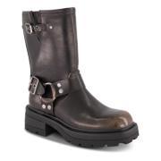 B&Co Edgy Biker Boot med Chunky Sulor Black, Dam