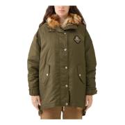 Ermanno Scervino Militärgrön Parka med Avtagbar Väst Green, Dam