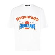 Dsquared2 Avslappnad Bomull T-shirt White, Herr