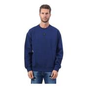 Hugo Boss Blå Regular Fit Bomulls Sweatshirt Blue, Herr