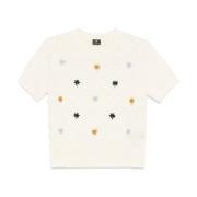 Paul Smith Vit Blommig Broderad Stickad Topp Multicolor, Dam