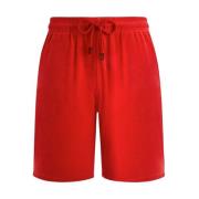 Vilebrequin Terry Bermuda Shorts Solid Red, Herr