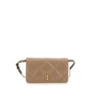 Tory Burch Beige Kira Diamond Plånbok på Kedja Beige, Dam