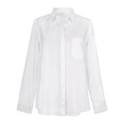 Hést Klassisk Poplin Vävd Blus Vit White, Dam